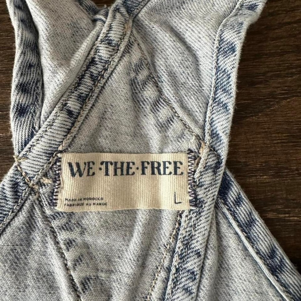 Free People blue denim overalls - Picture 4 of 8